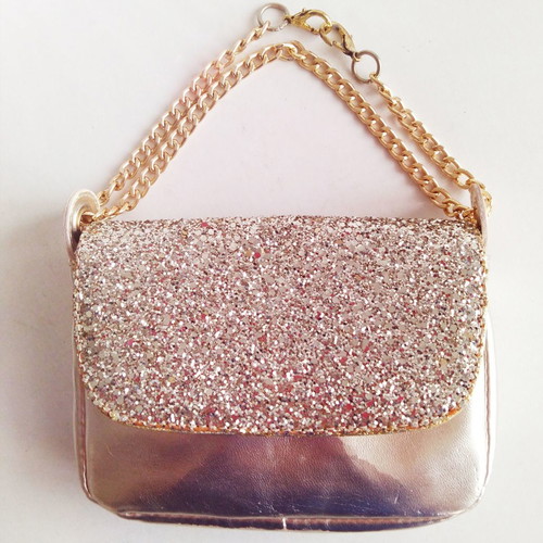 GOLD GLITTER CLUTCH BAG
