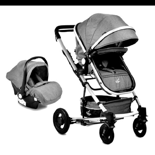 Moni 3-in-1 baby stroller like new, aluminum frame