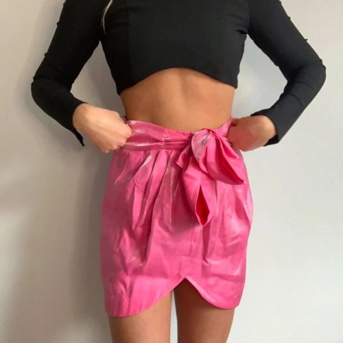 Zara satin pink skirt S used, worn few times