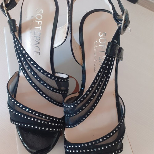 Soft Space black high-heeled sandals new, size 35
