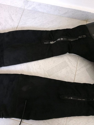 Black Suede Over The Knee Boots Size 38 like new