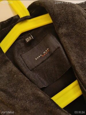 Zara Man Basic black suede leather jacket XL like new