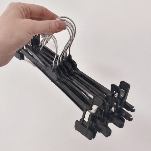 Plastic hangers with clips, set of 10