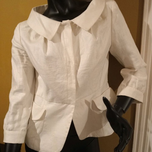 MNG Suit Vintage jacket 100% linen new, size 42, white
