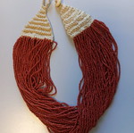 Handmade necklace with beads and knitted clasp Apefthon new