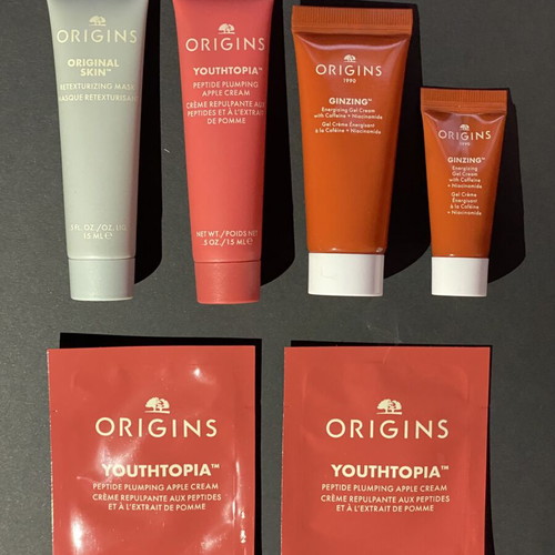 Origins GinZing Energizing Gel Cream 20ml, Youthtopia Apple Face Cream 18ml, Retexturing Mask 15ml