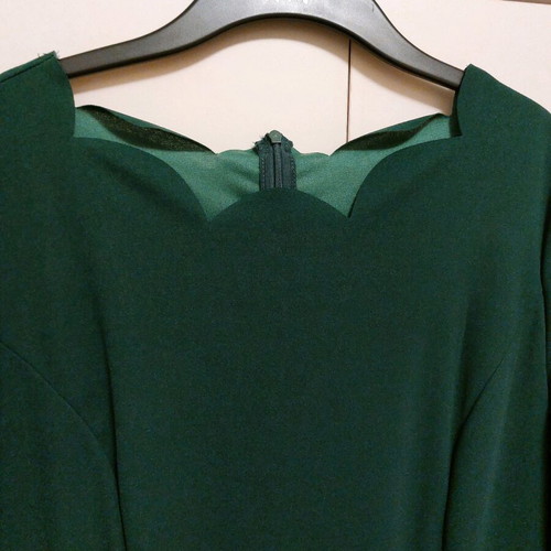green emerald velvet dress Zara Green Cut-Work Belted Dress | Gently Used main image 0