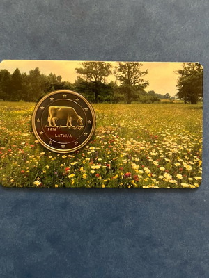 2 euro Latvia brown cow Coincard new 2016