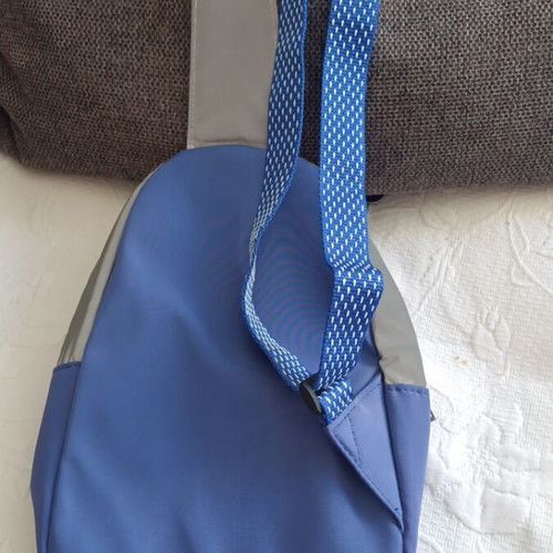 Flying Tiger fabric kids shoulder bag like new, gray and blue