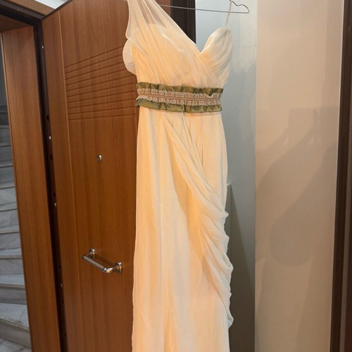 Handmade wedding dress ivory organza fabric, size S 36 8