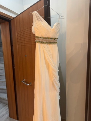 Handmade wedding dress ivory organza fabric, size S 36 8
