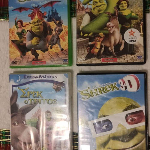 Shrek DVD movies used, set of 4, Dreamworks, dubbed