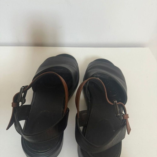 Geox anatomical women's sandals used, two-tone black and brown