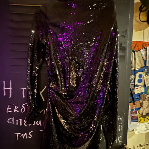 Zara dress new with medium sequins and pleats black
