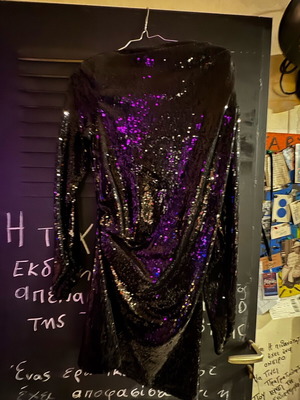 Zara dress new with medium sequins and pleats black