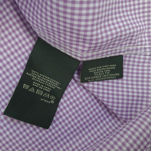 Lauren Ralph Lauren men's dress shirt size 38 15 S/M fitted non iron purple new