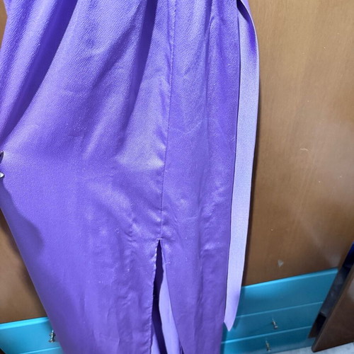 Satin-type lilac dress wrap style like new with belt