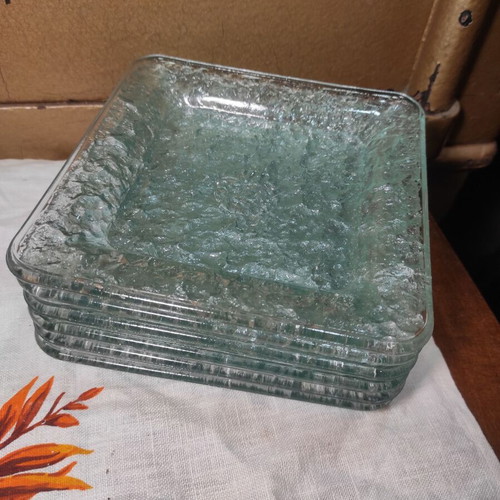 Vintage Crate and Barrel USA 1980s glass dessert plates set of 6 like new