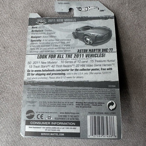 Hot Wheels Aston Martin One 77 2011 new model