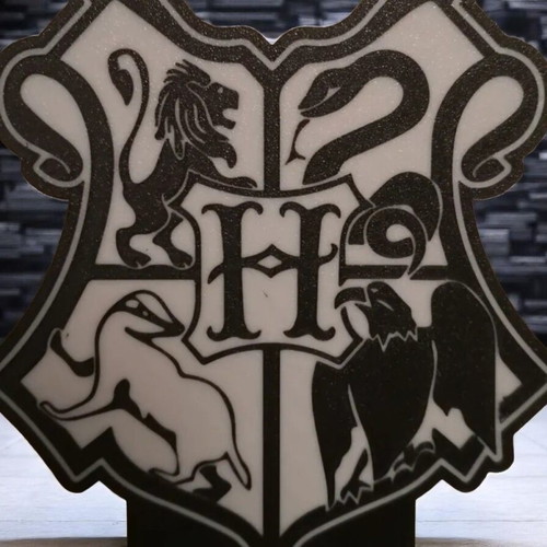 Hogwarts lighted fan art emblem 3D printed new