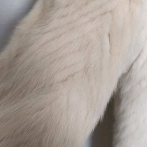 Fur coat from Russia, handmade, beige ecru