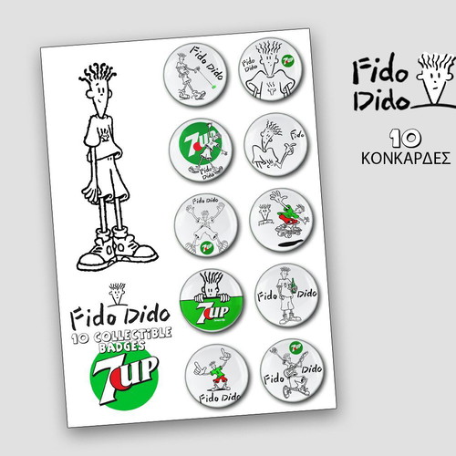 Fido Dido pins set of 10 new, 90s designs
