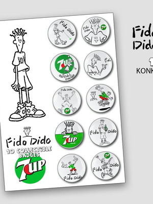 Fido Dido pins set of 10 new, 90s designs
