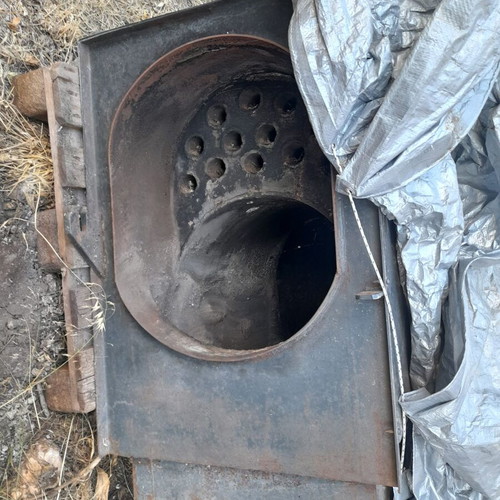 Biomass Boiler burner used, handmade metal, heats over 300sqm