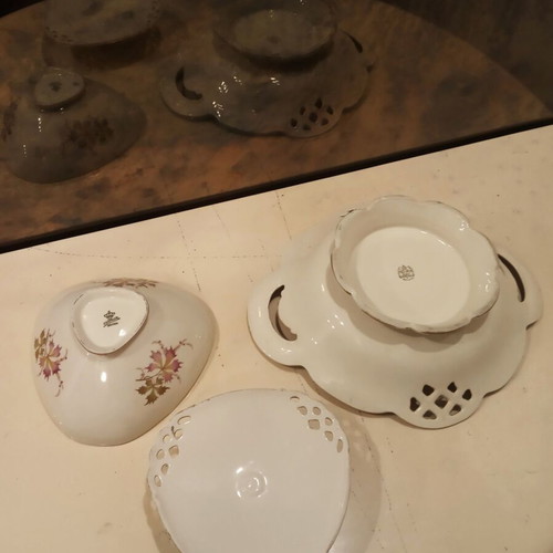 Antique 4-Piece Porcelain Set 1940s with 22K Gold from Germany like new