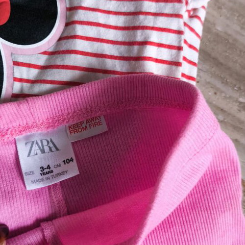 Children's set No3-4 with Zara cycling leggings and Minnie LC Waikiki shirt used