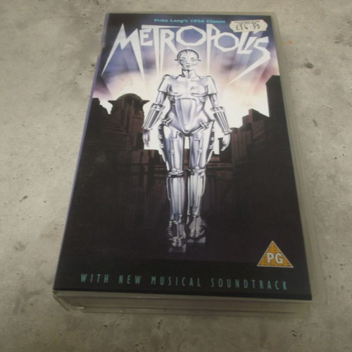 Metropolis VHS video cassette used, science fiction, 1990s