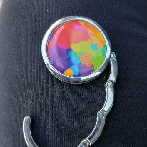 Metal hook for hanging your bag used, multicolor