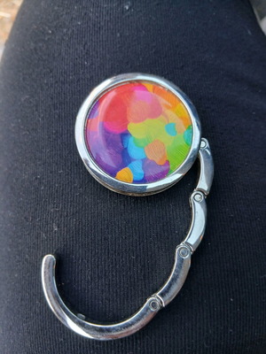 Metal hook for hanging your bag used, multicolor