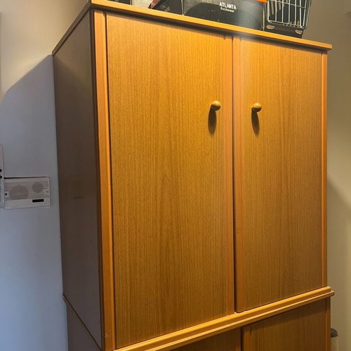 Wardrobes and shelving unit, four pieces