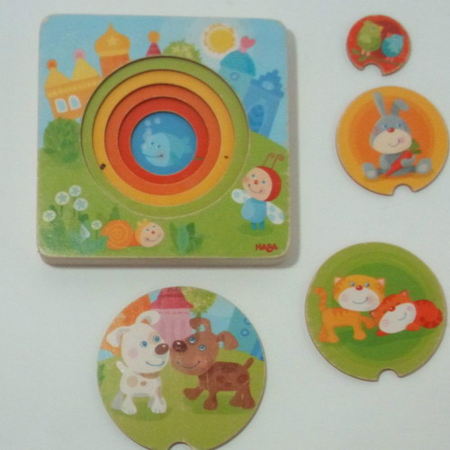 HABA wooden baby puzzle toy used