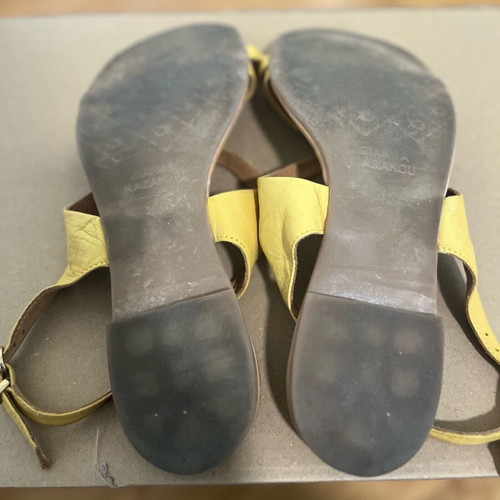 Gianna Kazakou leather women's sandals yellow like new, size 41