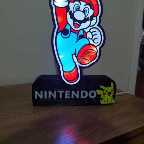 Nintendo Super Mario light box with Pikachu