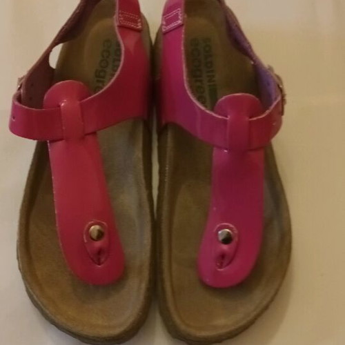 Girls' leather sandals like new, size 34, pink