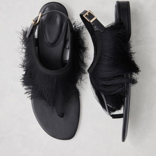 H&M women's sandals size 38 with fringes, new