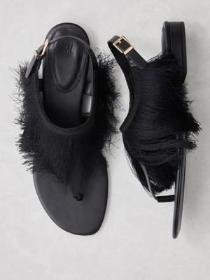 H&M women's sandals size 38 with fringes, new
