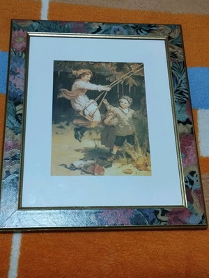 After School reproduction framed print by Frederick Morgan like new