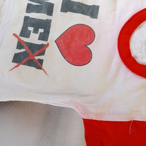 Μίνι μπλουζάκια με βεντούζα used, I <3 ME, κόκκινο και άσπρο