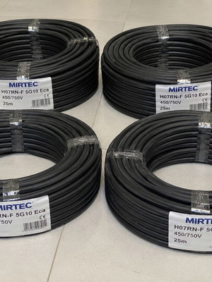 Τριφασικό καλώδιο παροχής MIRTEC H07RN-F 5×10 mm² καινούργιο, 4 τεμάχια × 25μ