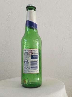 Peroni Nastro Azzurro beer bottle collectible from 2000s Italy