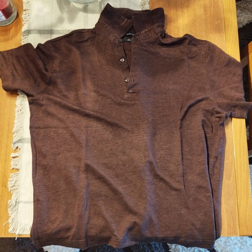 Massimo Dutti linen polo size L like new, brown/burgundy