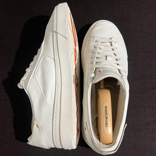 Santoni Leather Sneakers Men’s like new, size 44, creamy white