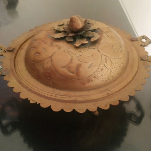 Vintage fondue pot used