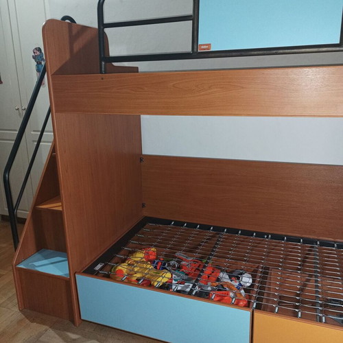 Bunk bed wooden with metal slats like new