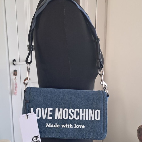 Love Moschino Denim Shoulder Bag new, blue