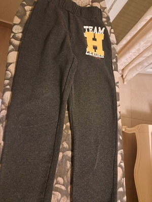 Sprint kids' tracksuit size 6 years used, dark gray with Team Leader print